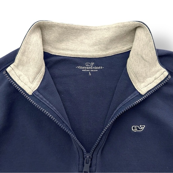 Vineyard Vines | Navy Pique Quarter Zip Pullover (L) 🐳 - Picture 3 of 8